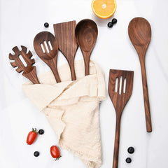 6pcs Walnut Wood Kitchen Utensils Set for Cooking