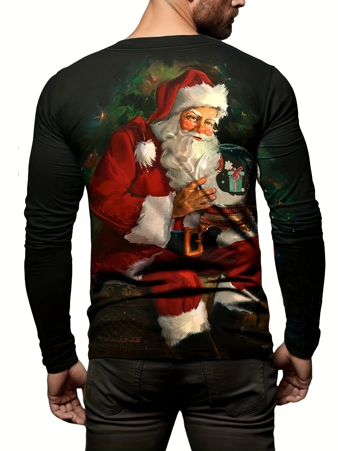 Christmas Santa Claus 3D Print Men's Long Sleeve T shirt