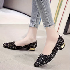 Women's Plaid Pattern Slip On Heel Mules Casual Outdoor Shoes