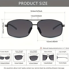Men's Vintage Square Frame Sunglasses Outdoor Cycling Polarized