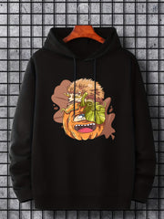 Men's Cartoon Animal Graphic Hoodie Drawstring Sweatshirt