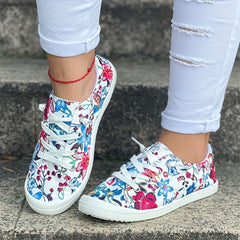 Colorful Floral Pattern Flat Shoes Women's Shallow Mouth Casual Shoes