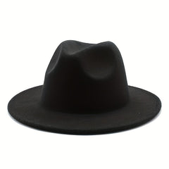 Men's Wide Brim Woolen Hat Lightweight Sunscreen Protection Adjustable