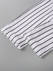 Girls Striped Wide Leg Pants Set Summer Kids Clothes