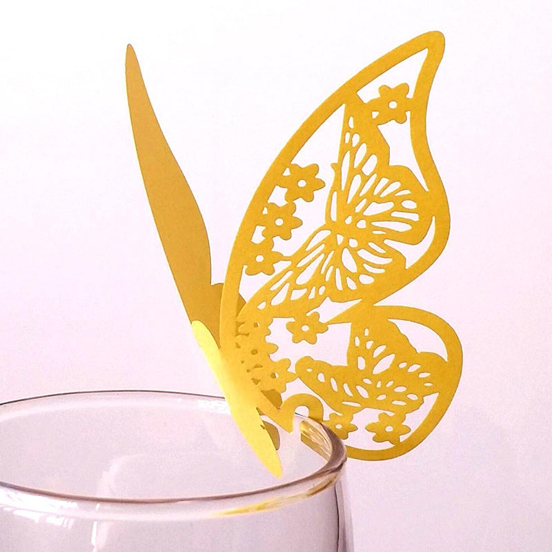 Butterfly Place Cards Silver Pink Set of 50 for Wedding Party Decoration