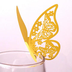 Butterfly Place Cards Silver Pink Set of 50 for Wedding Party Decoration