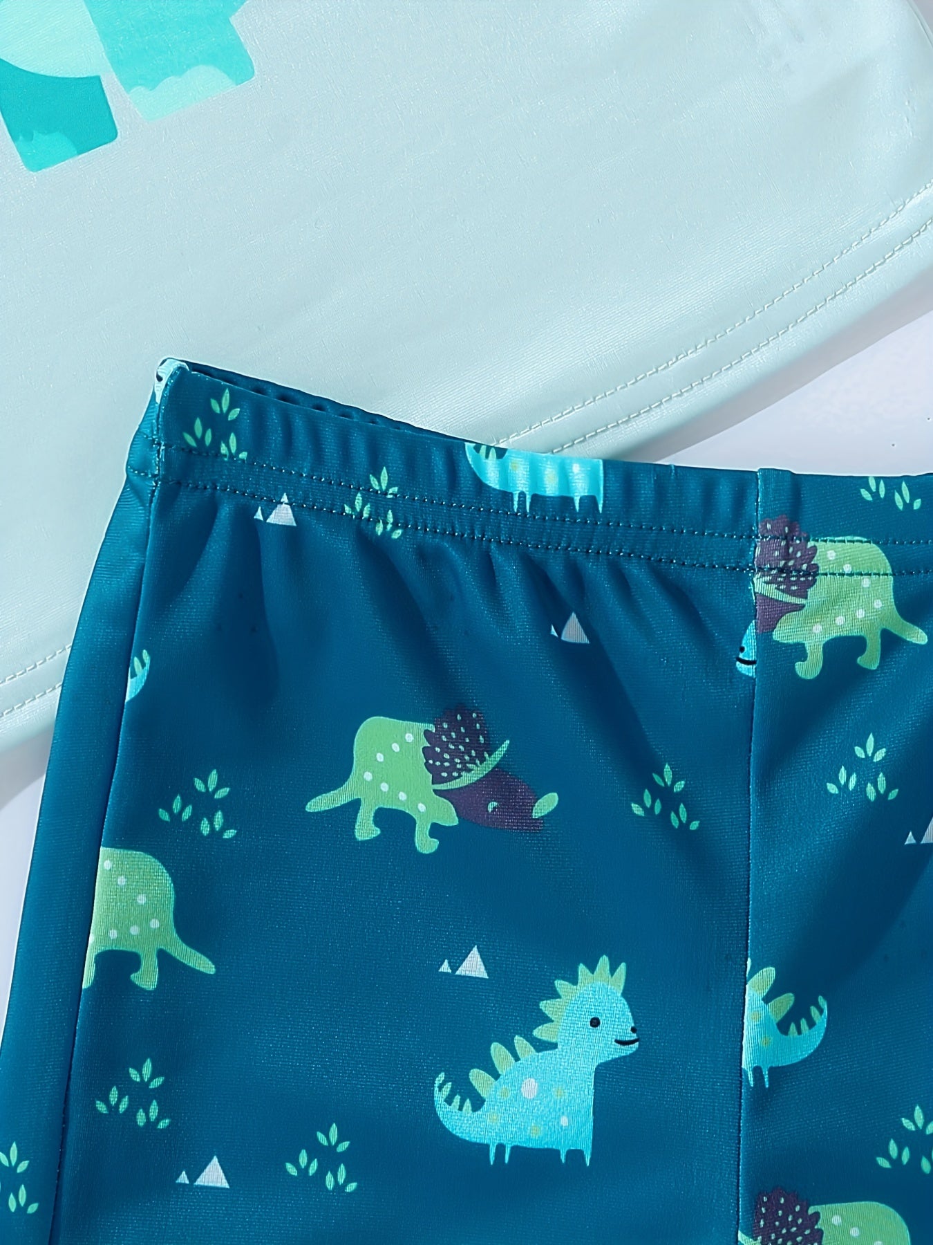Boys Dinosaur Print Swimming Suit Set for Beach Vacation