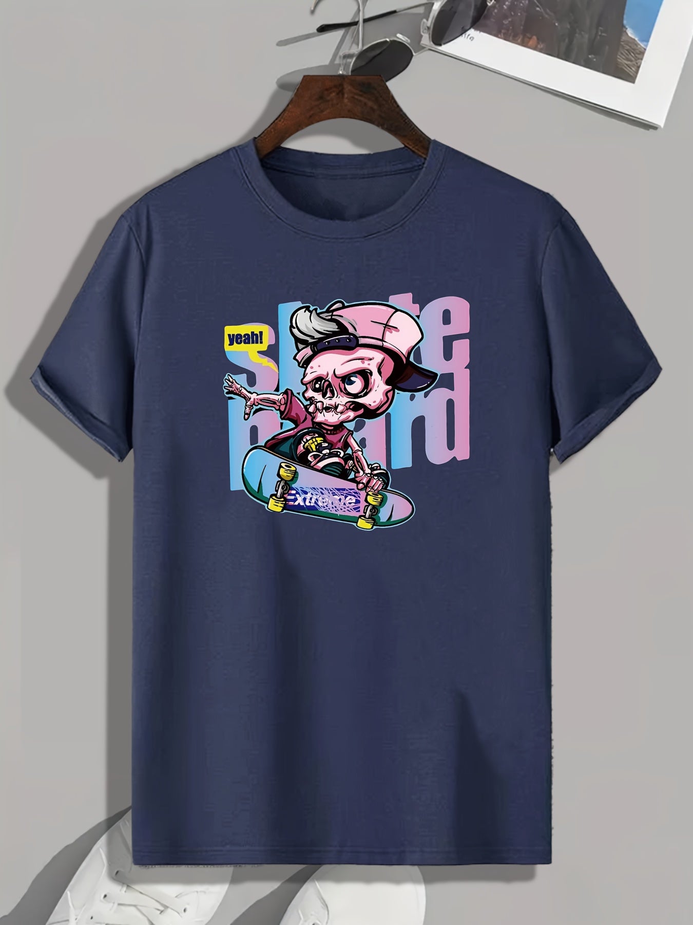 Chinese Pattern Print Men's Sports T-shirt for Fitness Activities