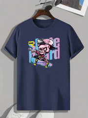 Chinese Pattern Print Men's Sports T-shirt for Fitness Activities