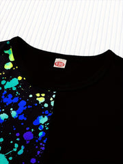 Boys Luminous Graffiti Print T-shirt & Shorts Set