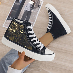 Mysterious Planet Plush Lined Thermal Chunky Canvas Sneakers