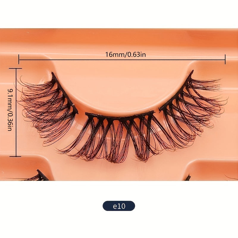 7 Pairs Segmented Eyelashes Chemical Fiber Material Natural Long Reusable