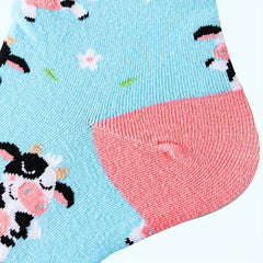 Cartoon Cow Print Socks & Funny Mid Tube Socks Women's Stockings
