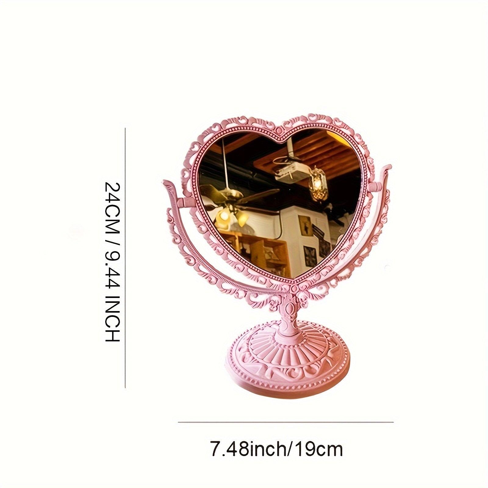 Heart Shaped Cosmetic Mirror for Makeup Vanity