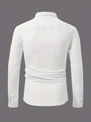 Men's Classic Long Sleeve Shirt with Chest Pocket