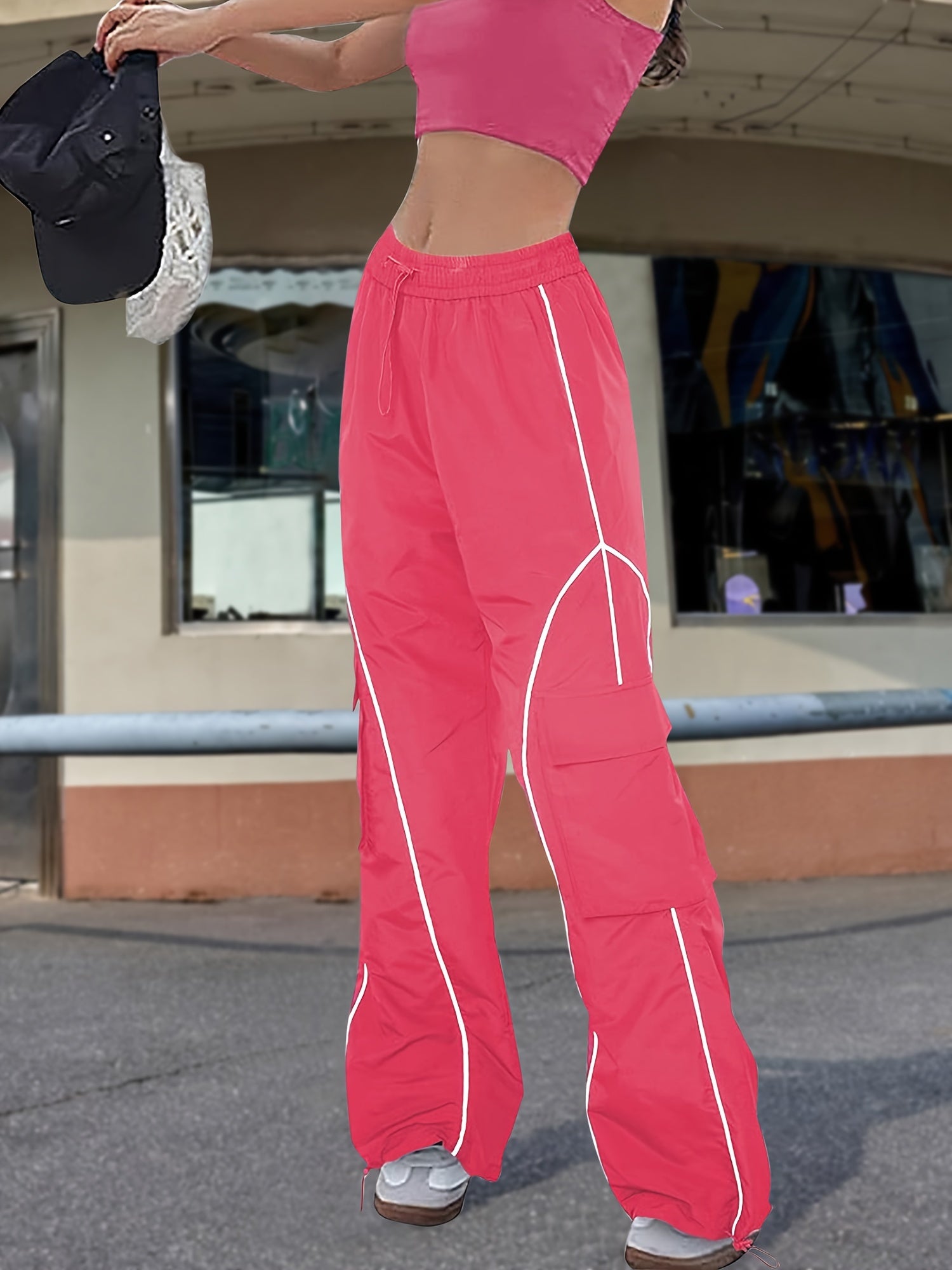 Casual Sports Pants w/ Pocket Drawstring Hiking Running Pants