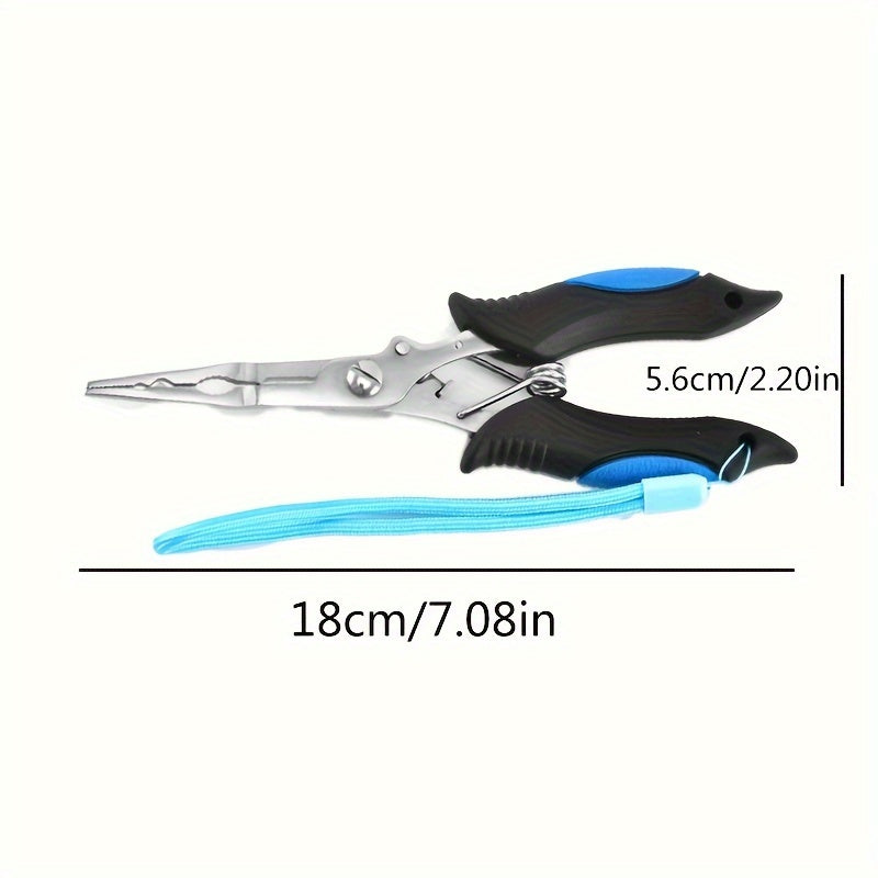 1pc Fishing Pliers With Strap Stainless Steel Fishing Grippers