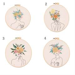 Floral Cross Stitch Kit for Beginners with Instructions