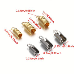 30pcs Stainless Steel Rope Chain Crimp Bead Caps For DIY Jewelry Making