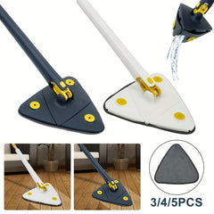 Triangle Mop Rotating Self Twisting Water Mop Wooden Floor Cleaning Tool