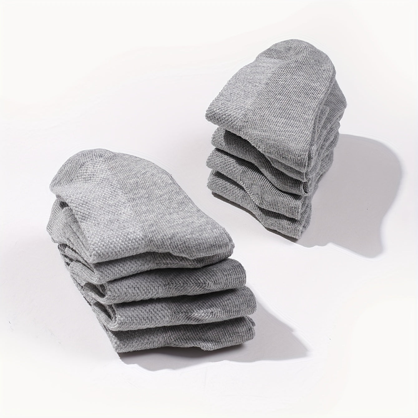 10 Pairs Unisex Gray Short Socks Low Cut Ankle Athletic for Boys and Girls