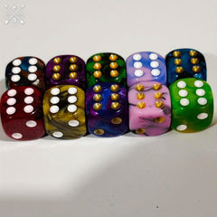 10pcs 16mm Colourful Round Edges Dices For Games Halloween Party Supplies