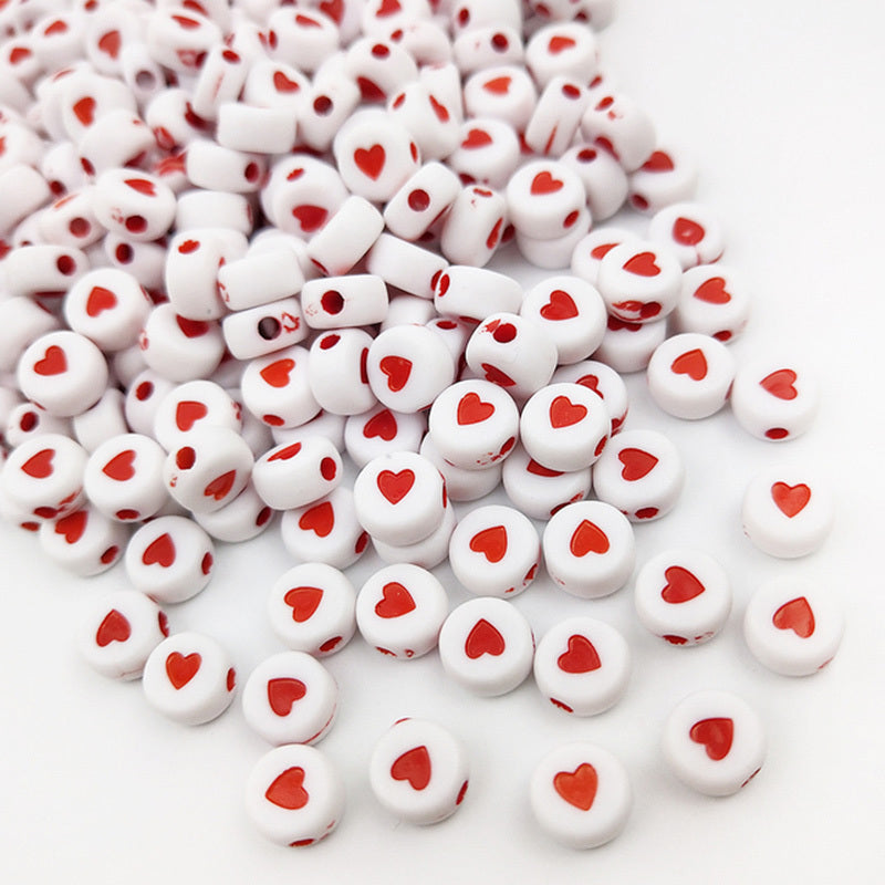 100pcs Alphabet & Heart Acrylic Beads for DIY Jewelry Making