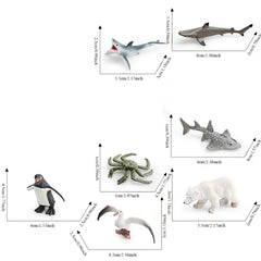 Set of 26 Wild Polar Marine Animals for Education