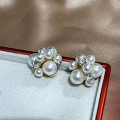 Flower Ball Rhinestone Earrings for Girls