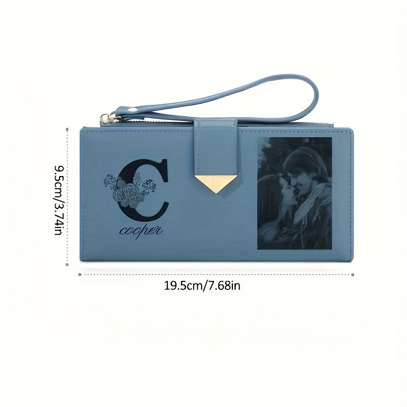 Personalized Women's Clutch Wallet with Snap Closure