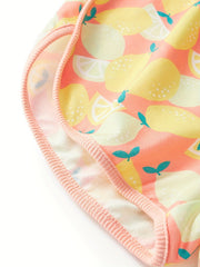 Girls Cartoon Lemon Elastic Waist Sports Track Shorts