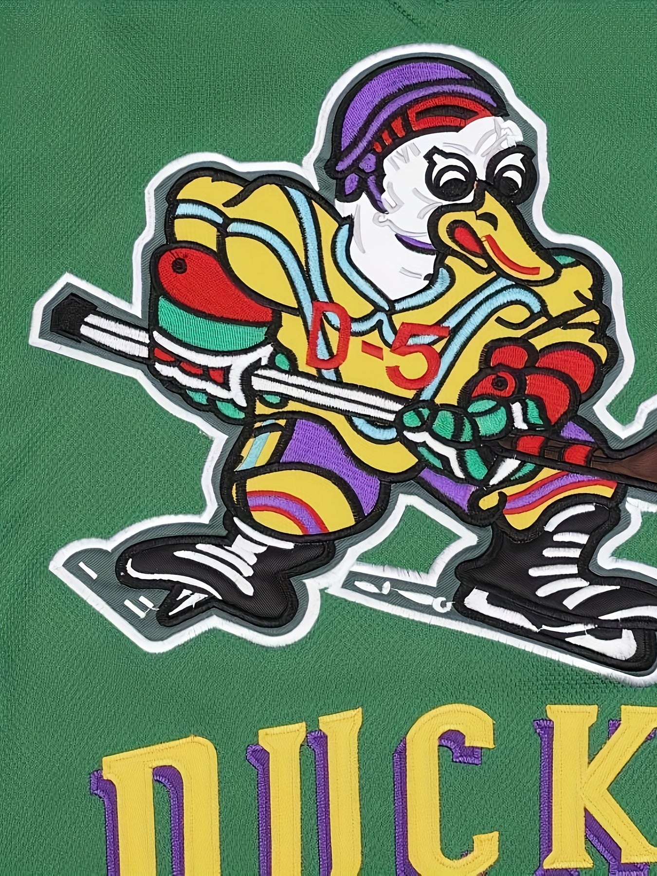 Men's Green Ducks Embroidery Hockey Jersey