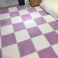10pcs Plush Puzzle Foam Floor Mats Soft Interlocking Carpet Squares