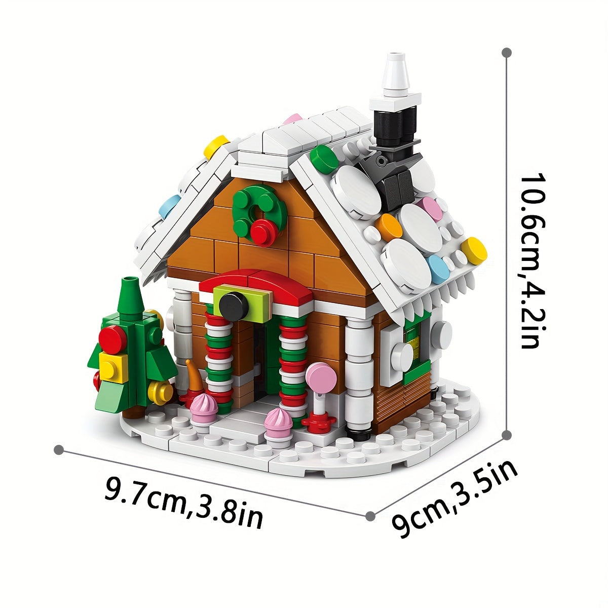 Xmas Snowy House Building Blocks DIY Model Toy