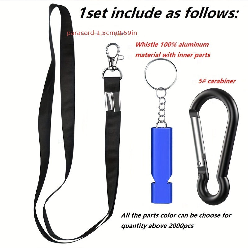 Emergency Whistle with Carabiner and Lanyard