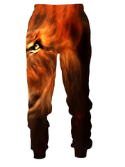 Lion Print Men's Outfit: Sweatshirt & Sports Trousers
