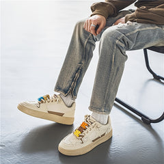 Men's Star Skate Shoes, Good Grip, Breathable, Lace-up Sneakers