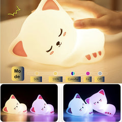Baby Bedside Night Light Kitten Night Light Rechargeable