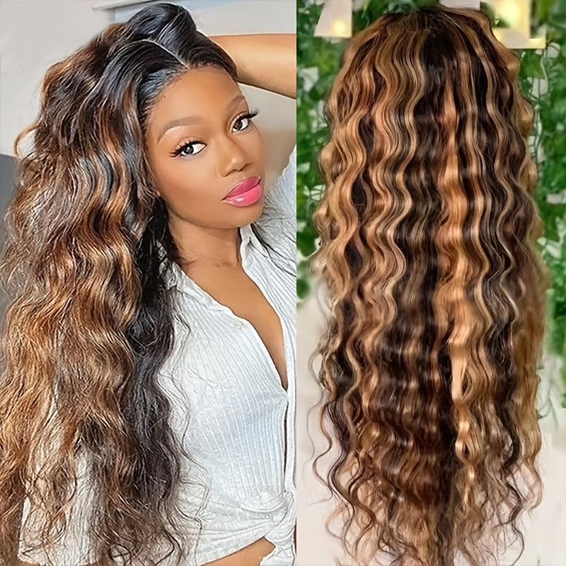 Honey Blonde Highlight Wig P4 27 Colored Human Hair 13x4 Closure Wig