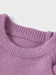 3D Ear Fur Ball Knitted Sweater for Toddler Girls