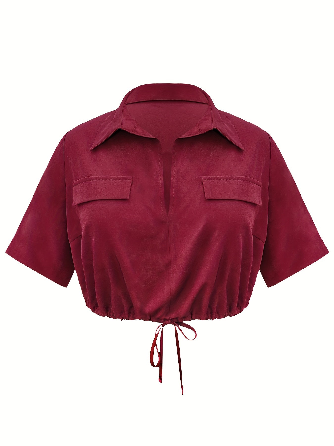 Solid V Neck Top & Pants Set