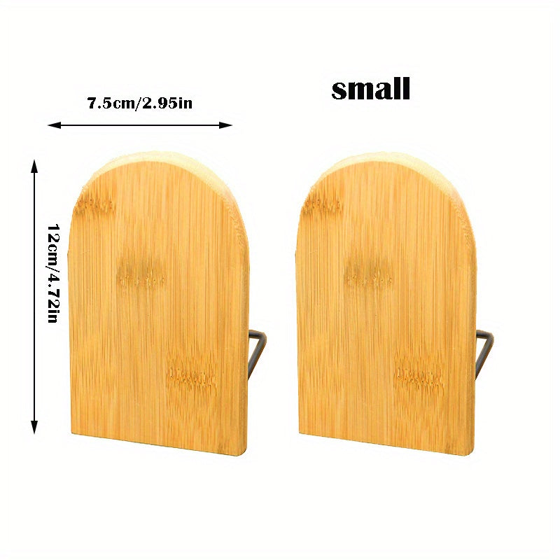 Bamboo Book Stand Desk Flapper Log Texture Office School Book Folder Storage Des