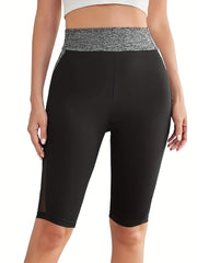 Sports Shorts Women's Plus Colorblock Mesh Yoga Shorts