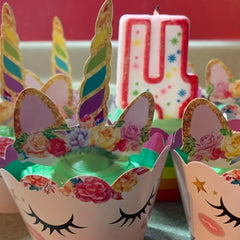 12pcs Unicorn Cake Toppers Cupcake Decorations Unicorn Themed Cake Decorations
