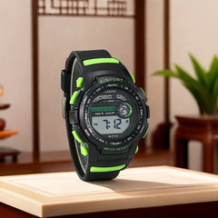 Youth Green Sport Watch for Boys & Teens 8-18 Years - Alarm Stopwatch, 50m Water