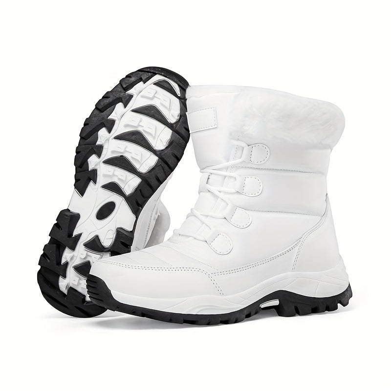 Women's Winter Snow Boots Non-Slip Thickened Warm Medium Tube Hiking Boots