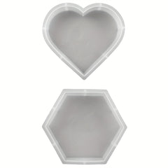Silicone Epoxy Resin Molds Hexagon Heart Shape DIY Flower Preservation Art Craft