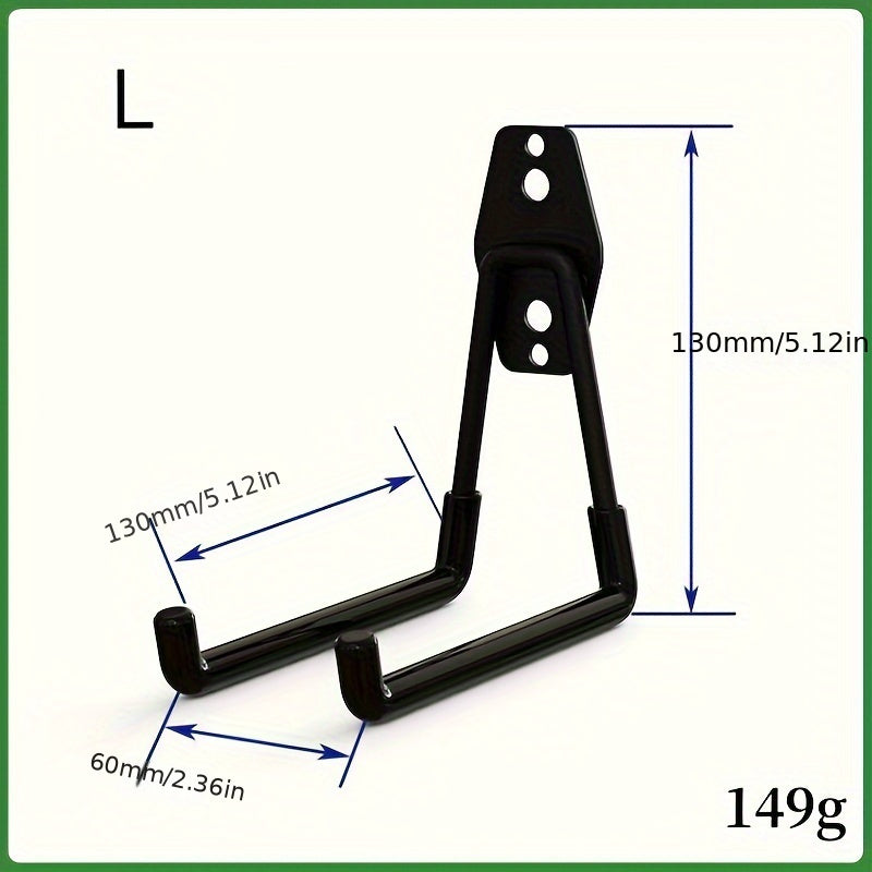 Heavy Duty Metal Hook Holds Up To 20kg Tools with 8 Screws Set