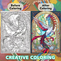 Dragon Coloring Book for Adults 20 Pages Patterns DIY Painting Stress Relief