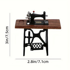 1:12 Scale Vintage Sewing Machine Dollhouse Accessory & Golden Model